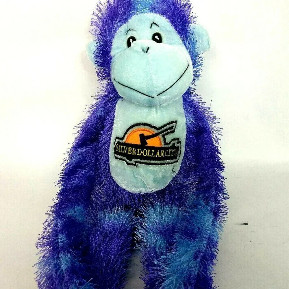 Silver Dollar City Monkey Plush Blue Purple 21 Inch